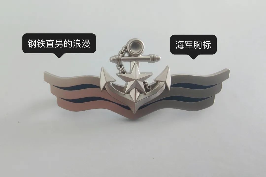 她第一个想到的倒不是多昂贵隆重的礼品,而是一枚小小的「海军胸标」