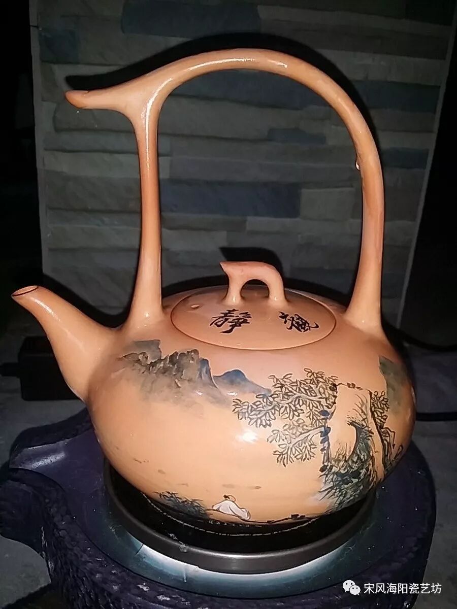 一杯清茗 十年尘梦 孙壁龙之写意陶瓷壶