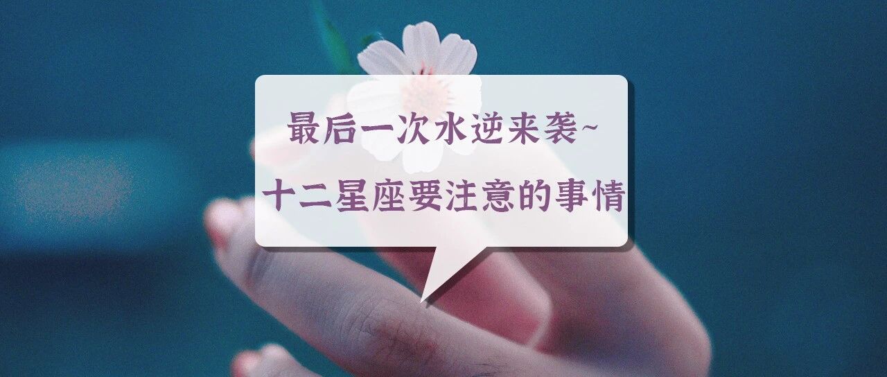 本年度最后一次水逆来袭~十二星座要注意这些事情!