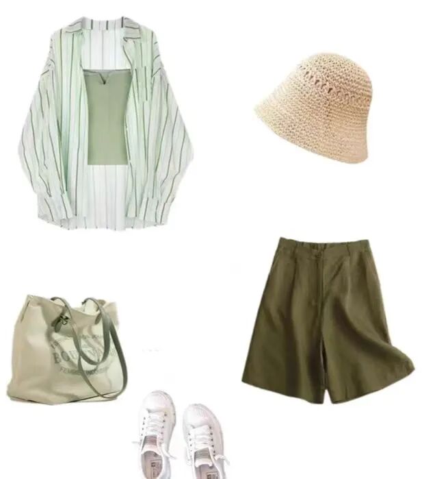 五一出行服装搭配_五一小长假出游穿搭参考_T恤衬衫裤子裙子搭配