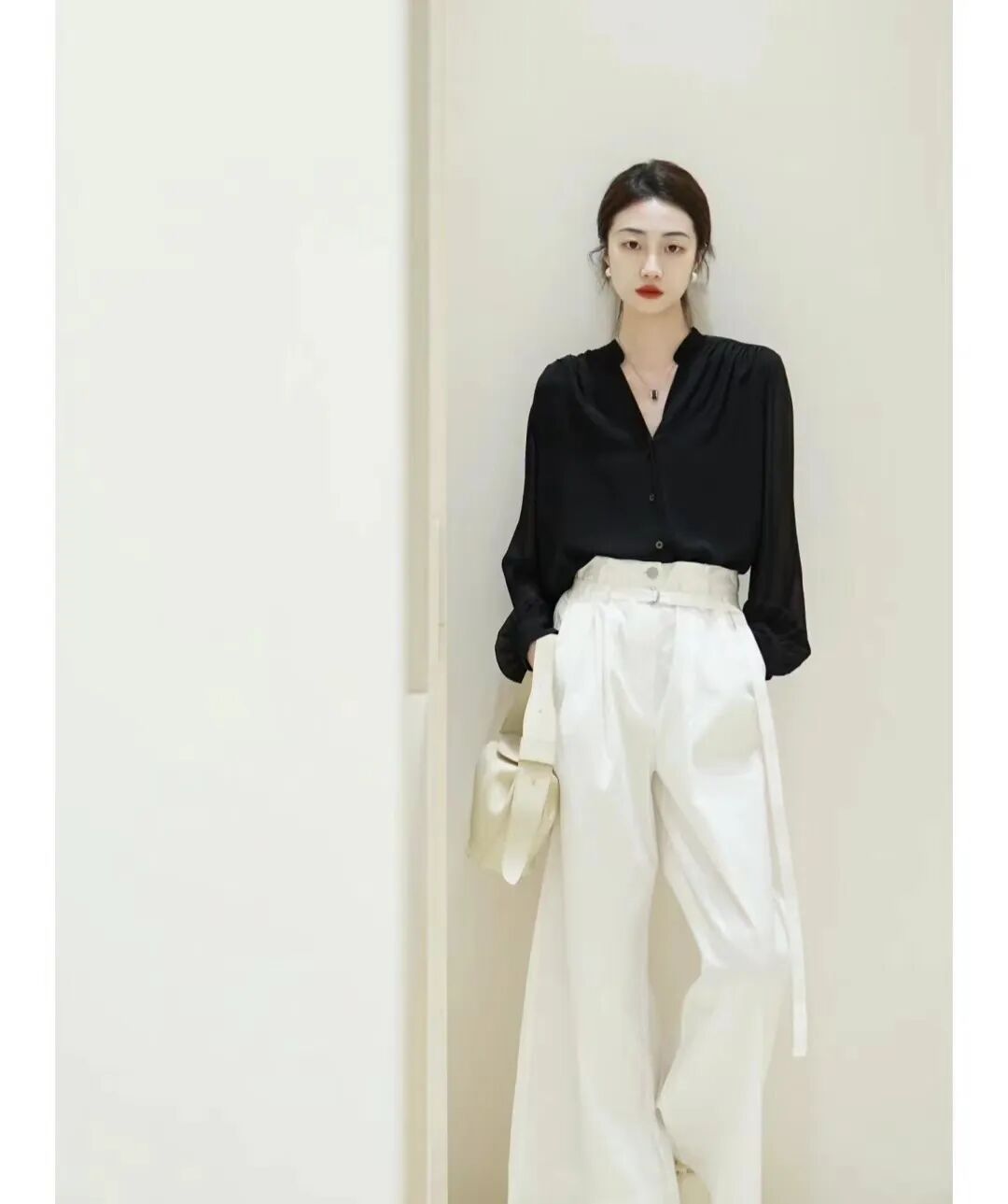 衬衫 阔腿裤,这样配色最高级!