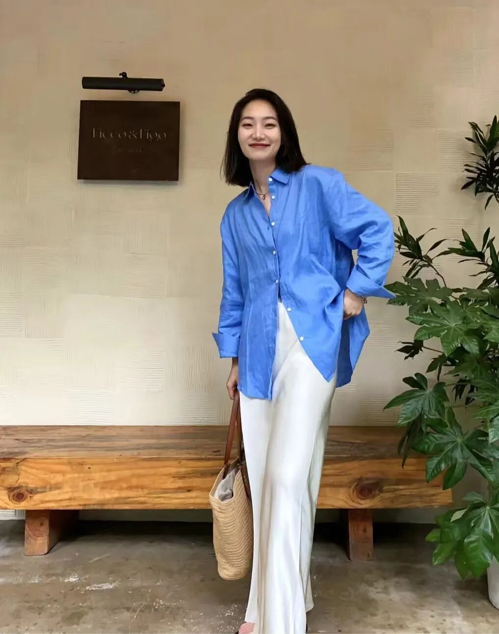 衬衫 阔腿裤,这样配色最高级!