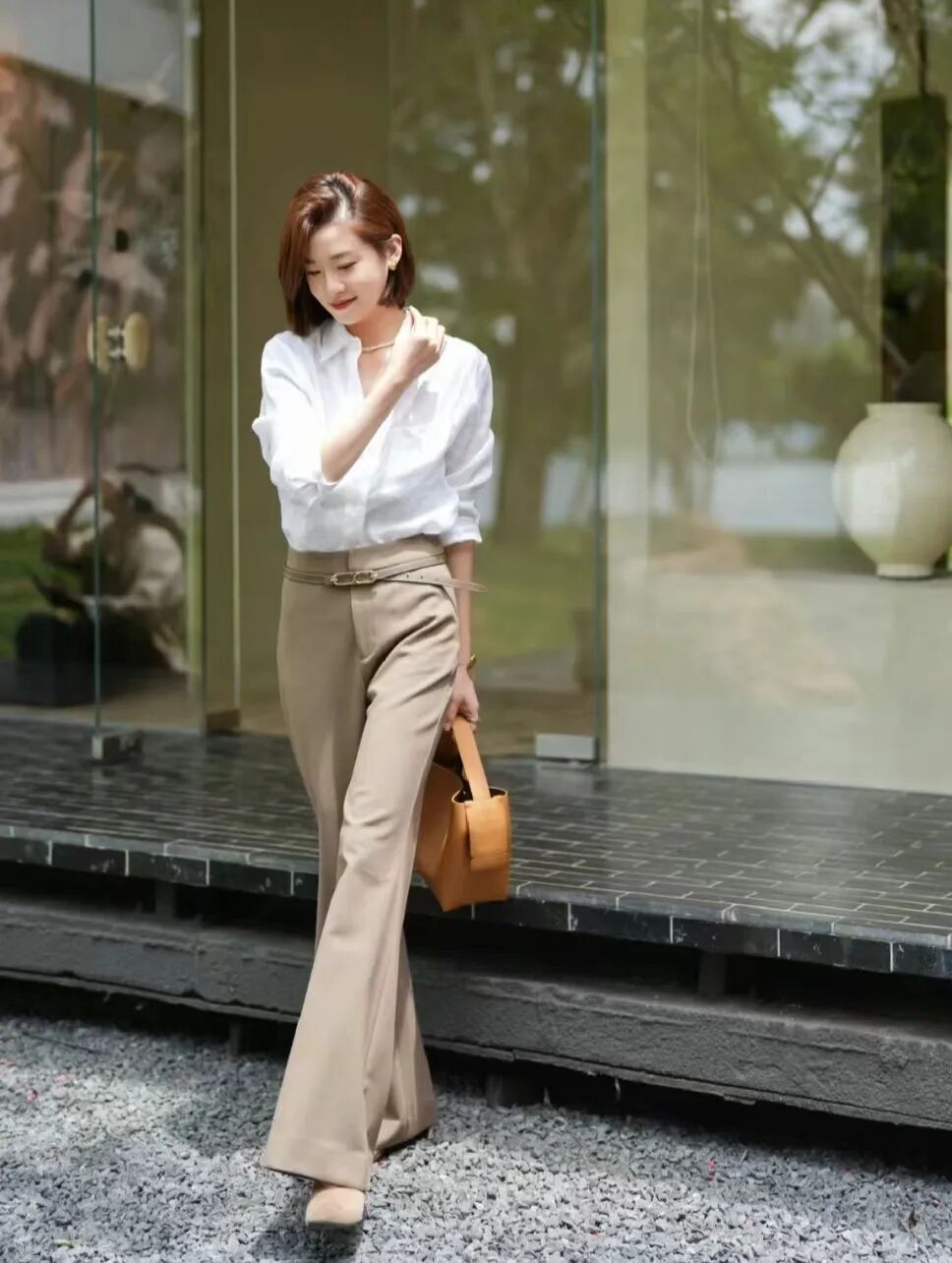 衬衫 阔腿裤,这样配色最高级!