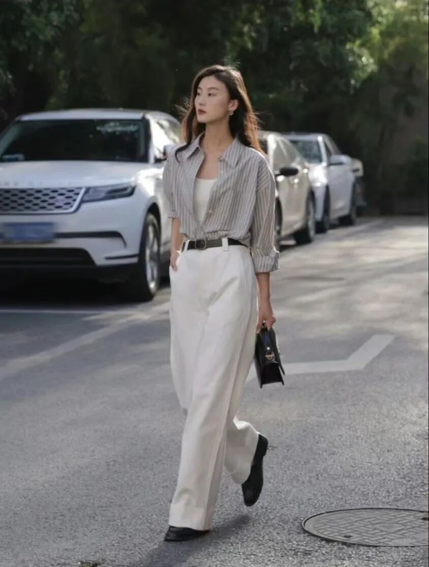 衬衫 阔腿裤,这样配色最高级!