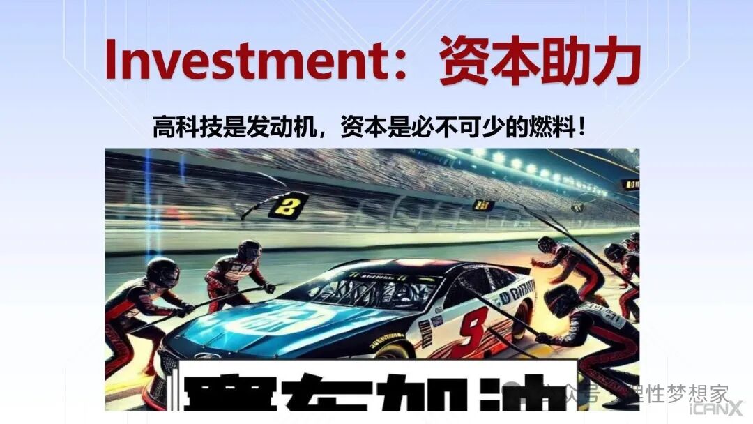 课件第 32 页：资本是让技术持续向前的燃料。