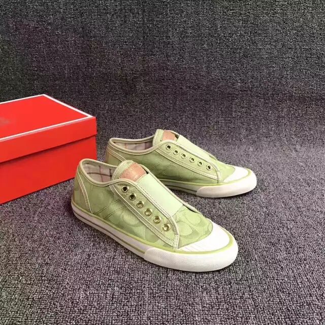 正货!c0ach 蔻尺女休闲鞋 硫化鞋 平底防滑帆布鞋