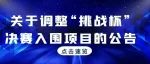 关于调整“挑战杯”决赛入围项目的公告