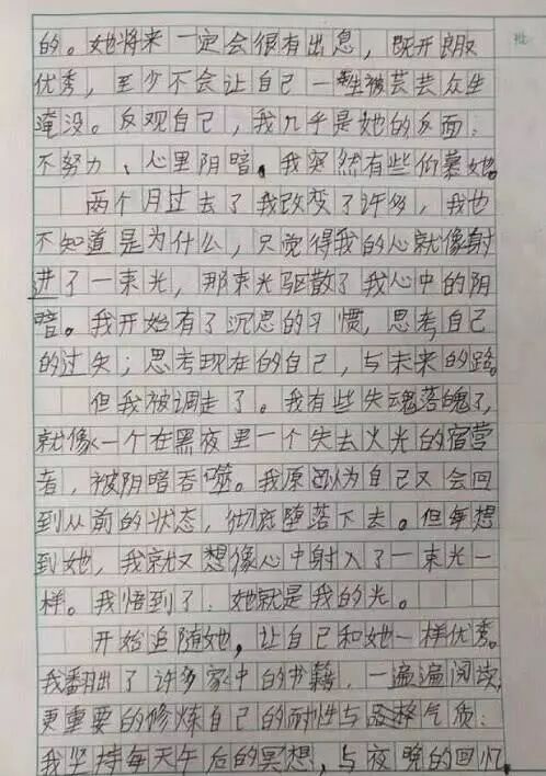 小学生又出奇葩作文 自述情感经历 感动 网友