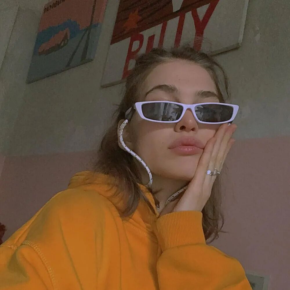 抖音头像丨可爱搞笑女生戴墨镜头像真人头像