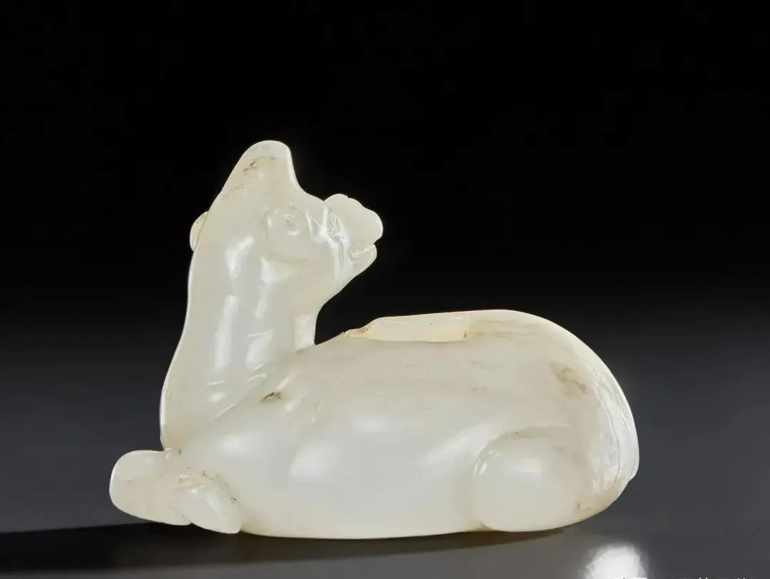 明時代瑞獸彫り玉勺砡 【旧家蔵出し】 希少貴重 高玉質 玉器(D-93)