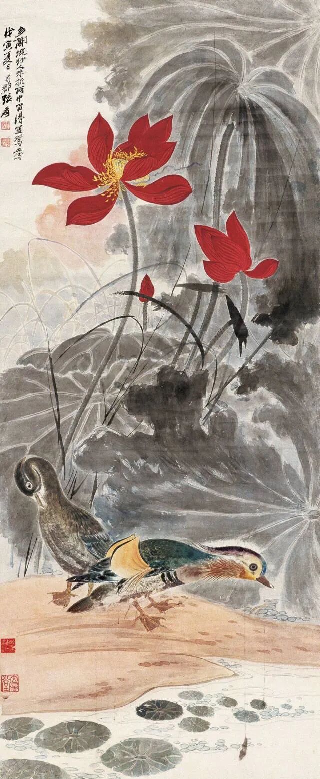 张大千笔下的花鸟画