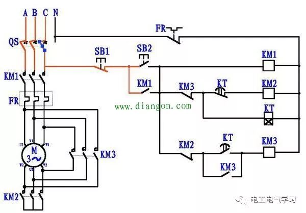 看不懂电动机星三角降压启动电路图？4张图让你彻底搞清楚的图2