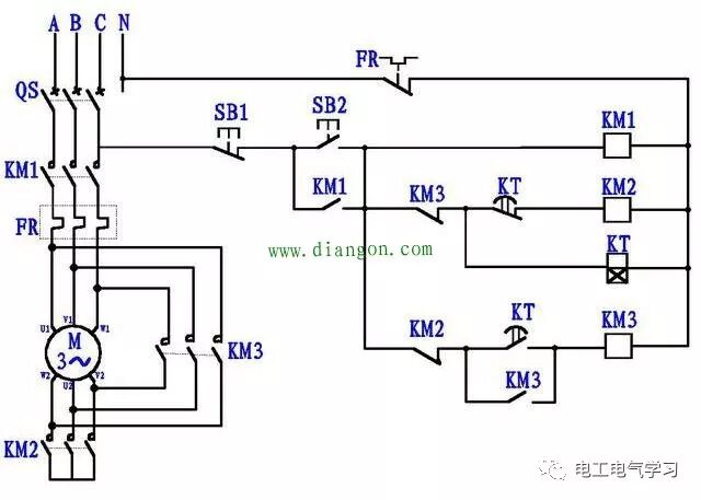 看不懂电动机星三角降压启动电路图？4张图让你彻底搞清楚的图1