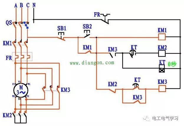 看不懂电动机星三角降压启动电路图？4张图让你彻底搞清楚的图4