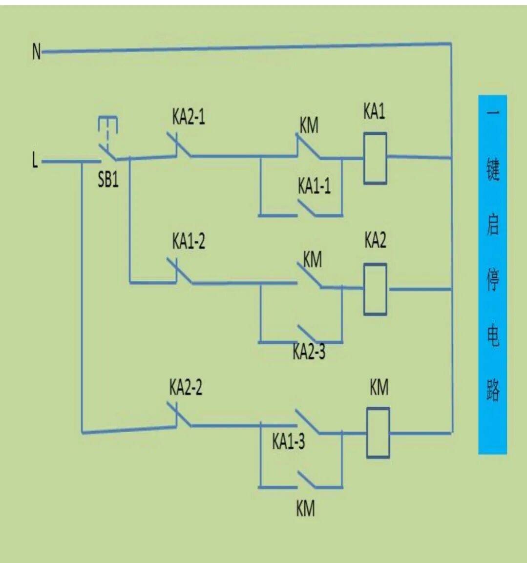 接觸器控制的一鍵啟停電路原理的圖1