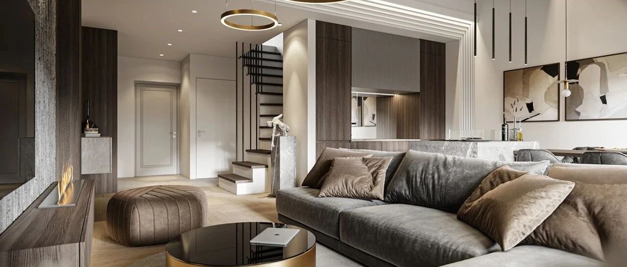 110㎡高级灰+黄铜，轻奢品味!