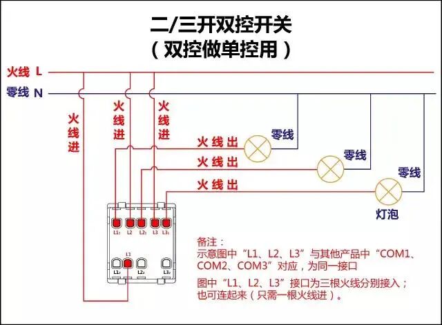 弱电人要学习的知识，开关插座接线图：单控、双控、三控、四控的图21