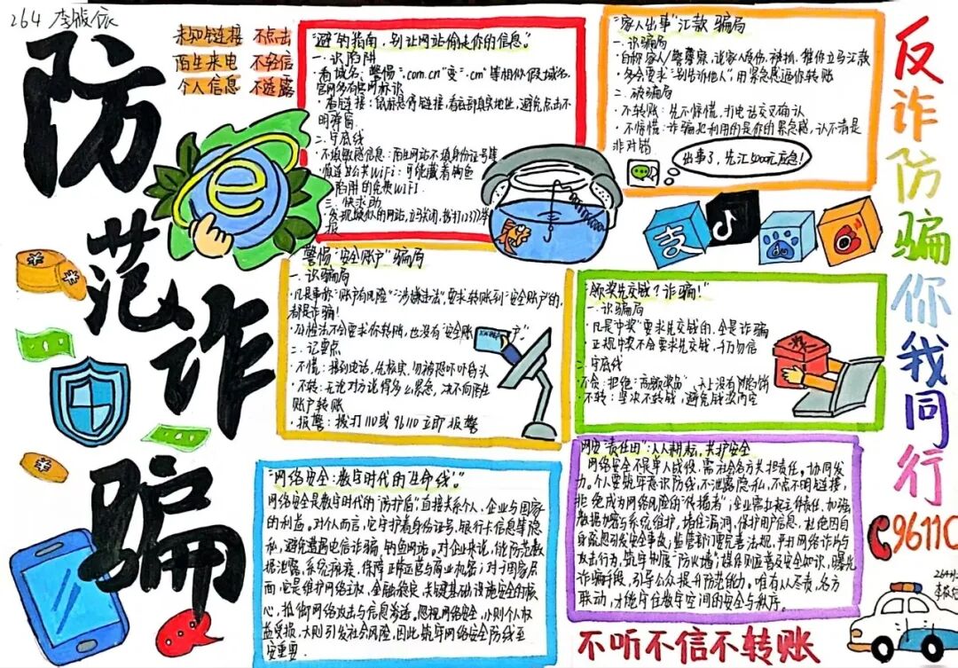 增益长智 | 笔尖绘安全，“益”心护成长！ ——记湘潭市益智中学七年级“益文化”网络安全手抄报评选活动