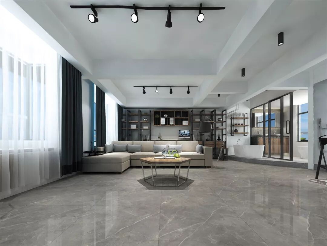 王者陶瓷加盟产品 冷灰色大理石瓷砖效果图