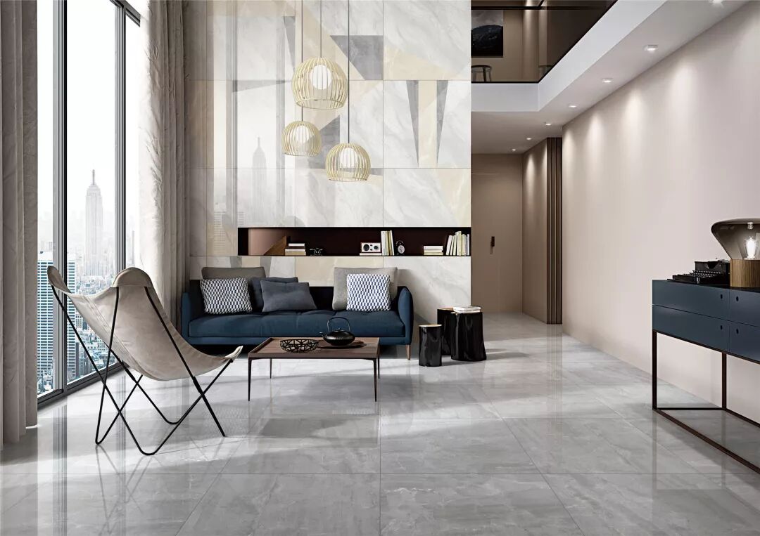 王者陶瓷加盟产品 冷灰色大理石瓷砖效果图