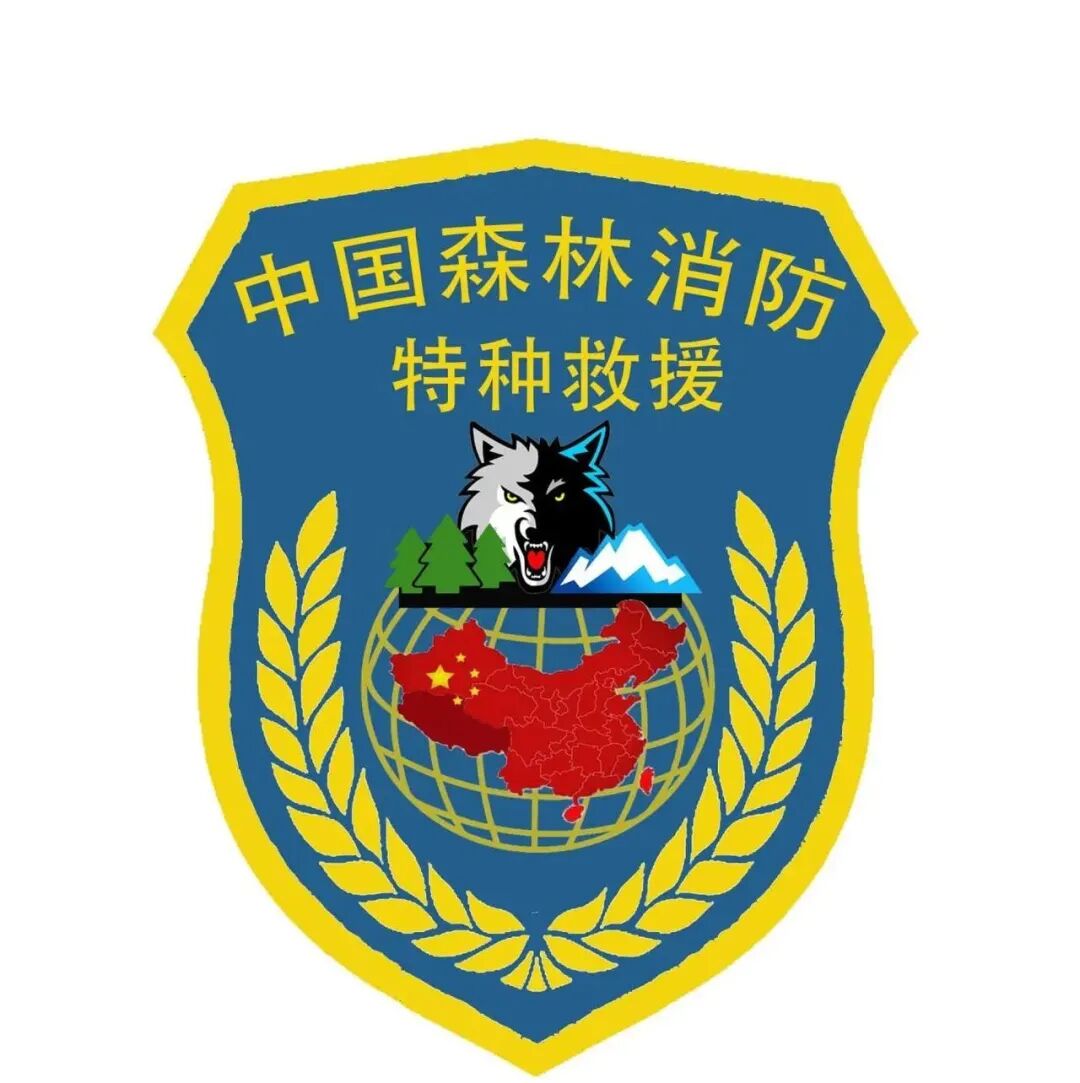 臂章方案四含义:臂章整体采用盾牌样式,表明森林消防队伍特种救援力量