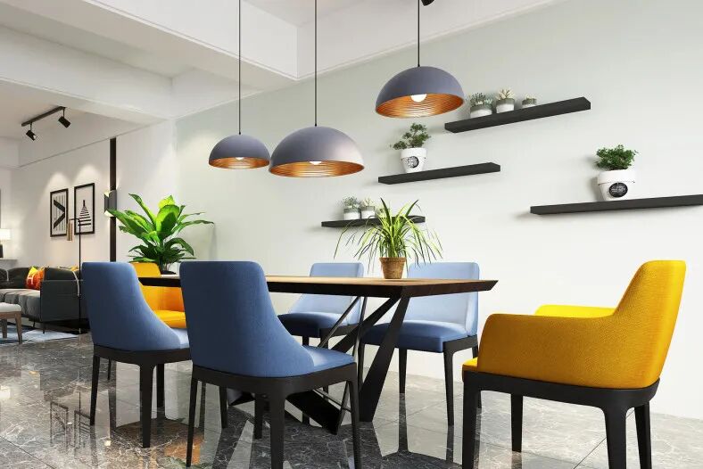 餐廳照明以懸掛在餐桌上方的吊燈效果最好