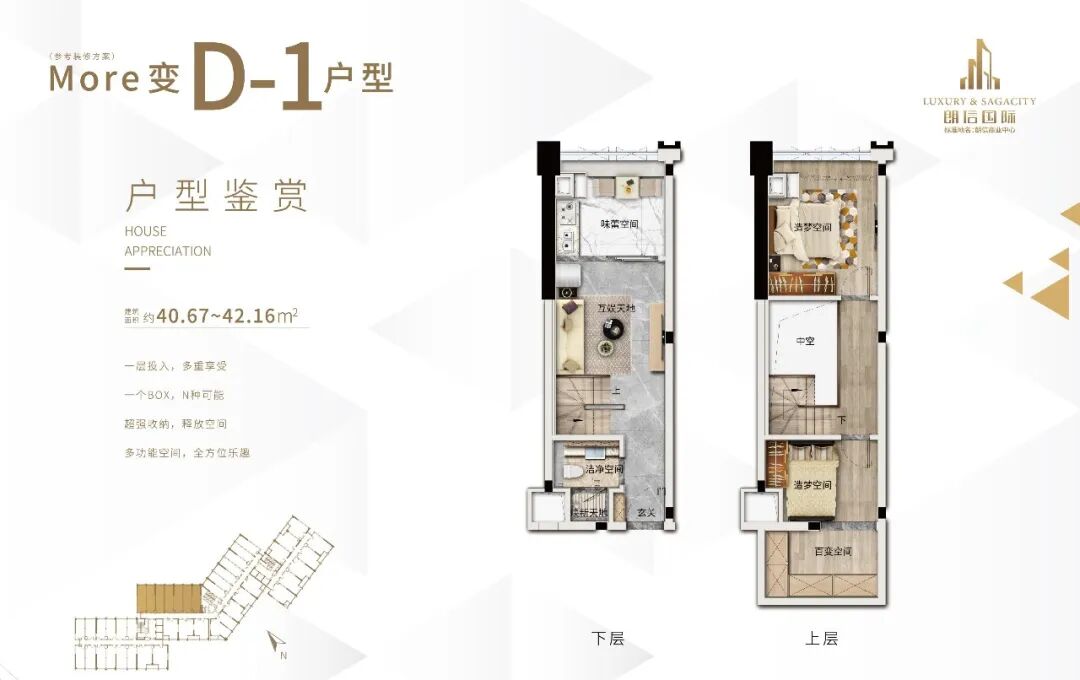 广州番禺*低*付公寓【朗信国际】 30-56㎡精装产权复式