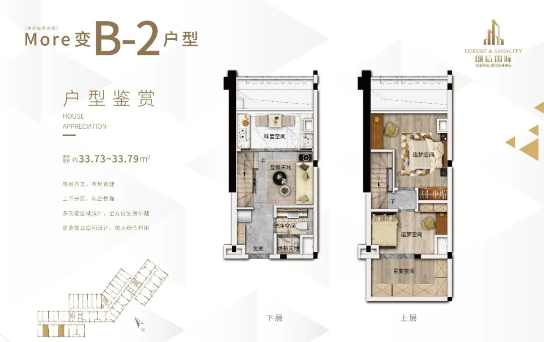 广州番禺*低*付公寓【朗信国际】 30-56㎡精装产权复式