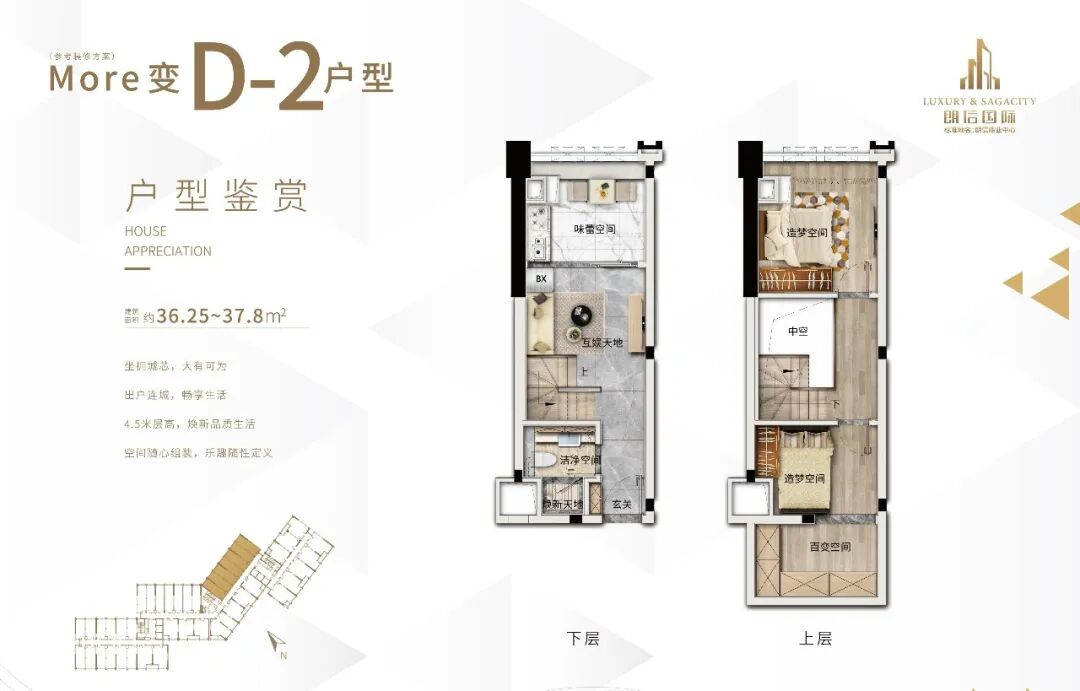 广州番禺*低*付公寓【朗信国际】 30-56㎡精装产权复式