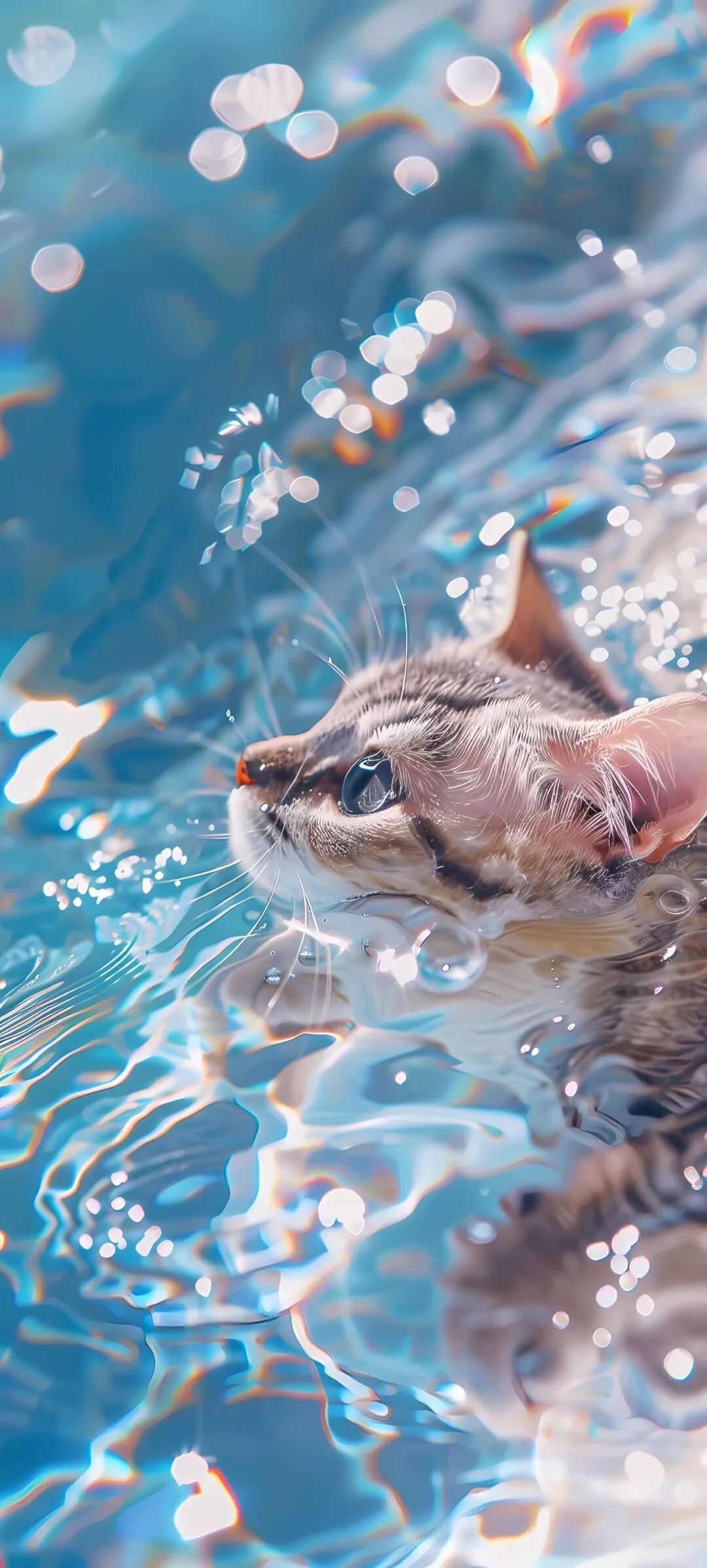 可爱超萌猫咪戏水手机壁纸图片快快收藏