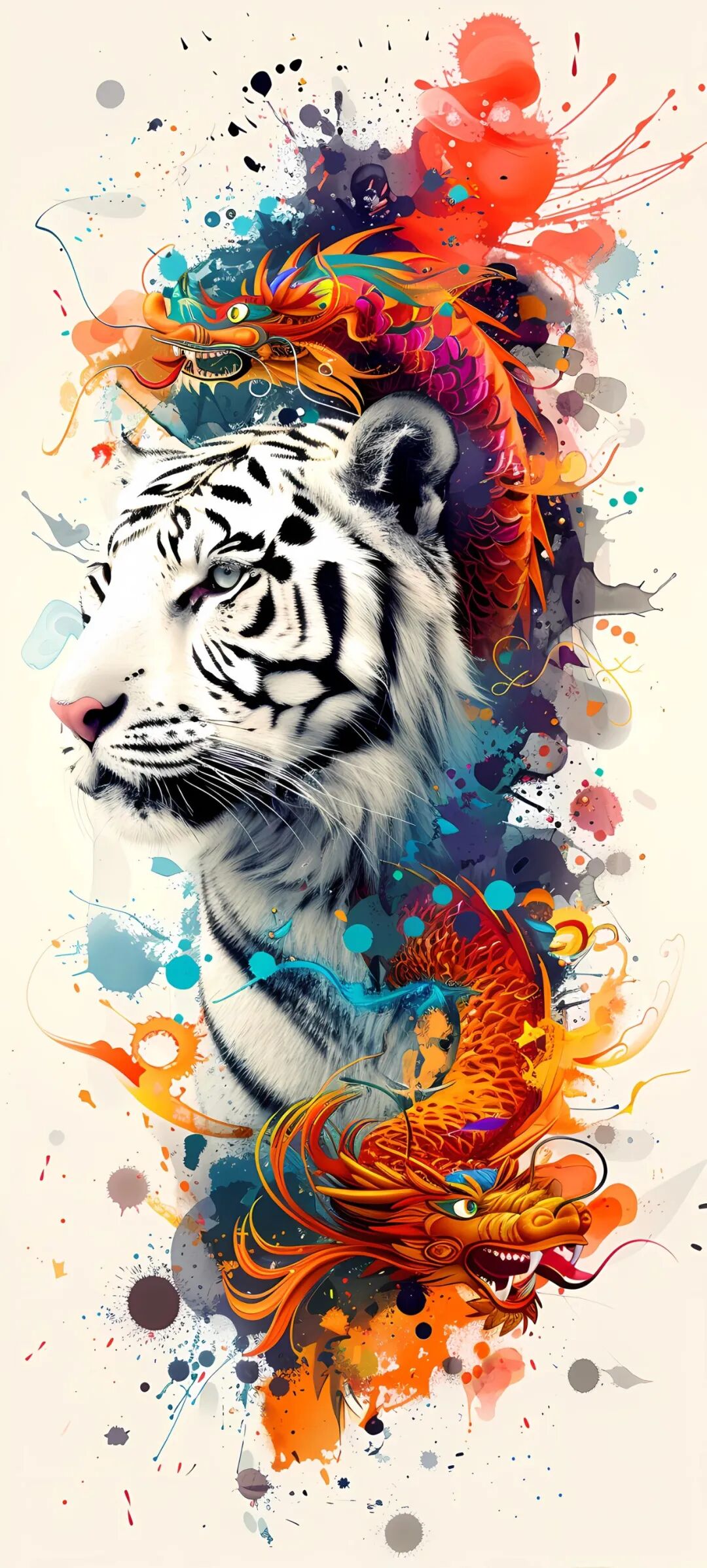 手机壁纸时尚插画老虎壁纸图片免费下载