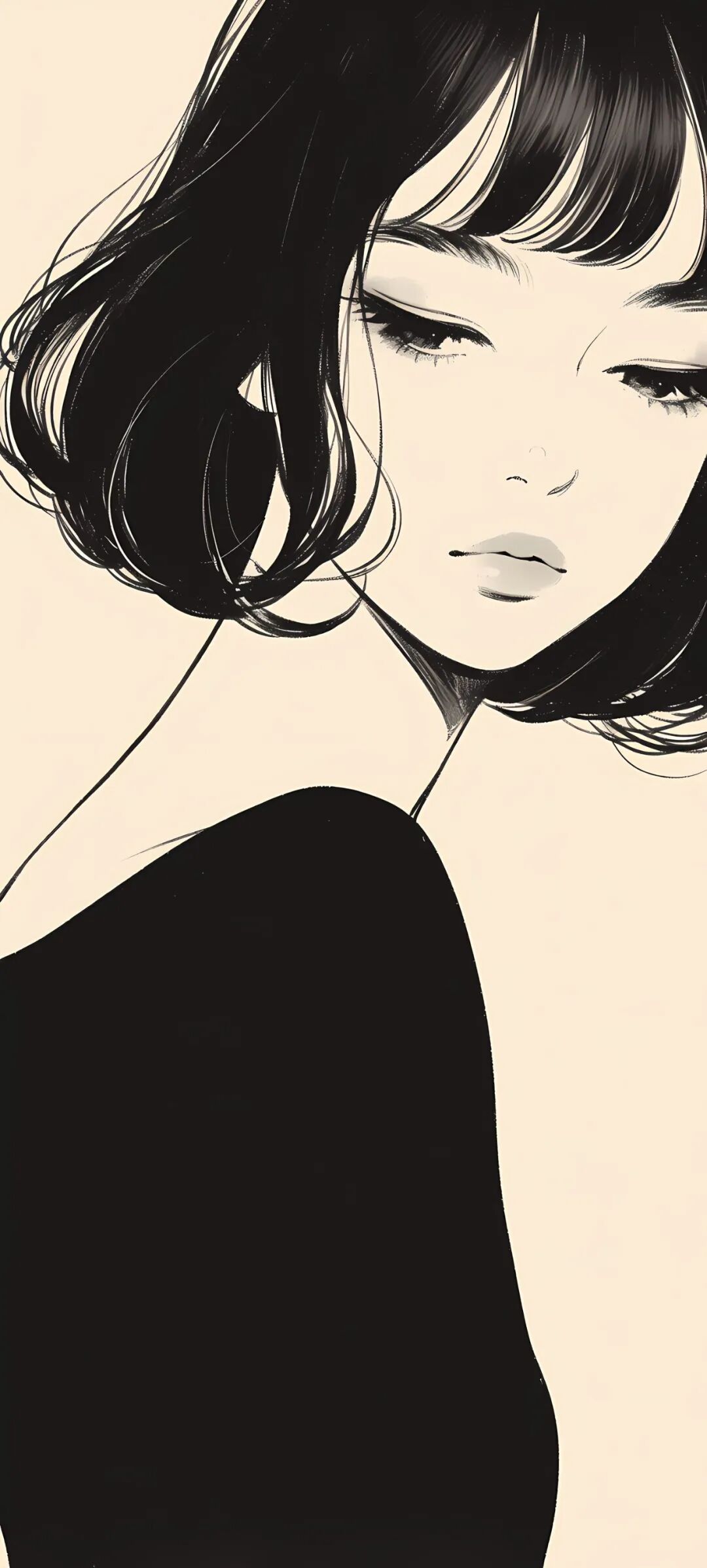 手机壁纸时尚潮流女孩插画壁纸高清版直接保存