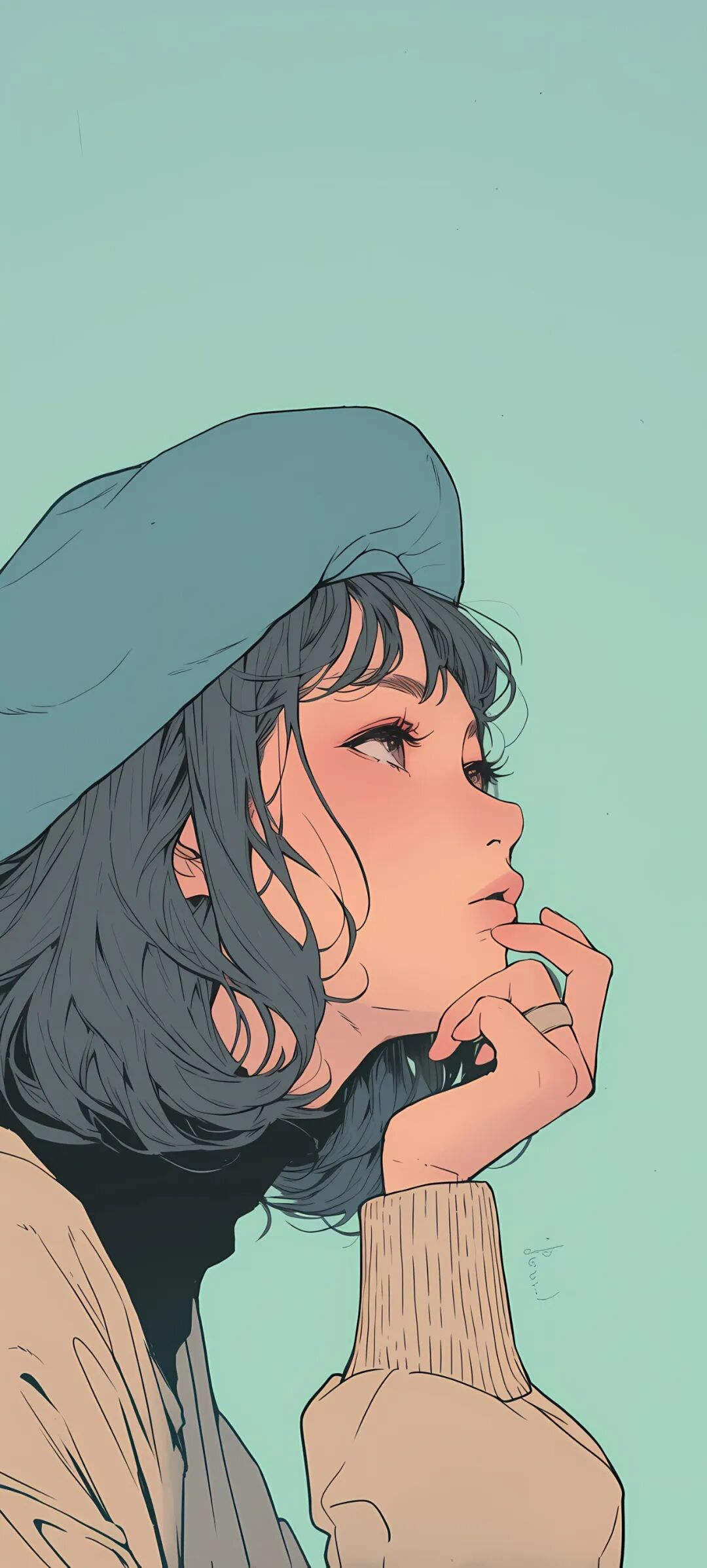 手机壁纸时尚潮流女孩插画壁纸高清版直接保存