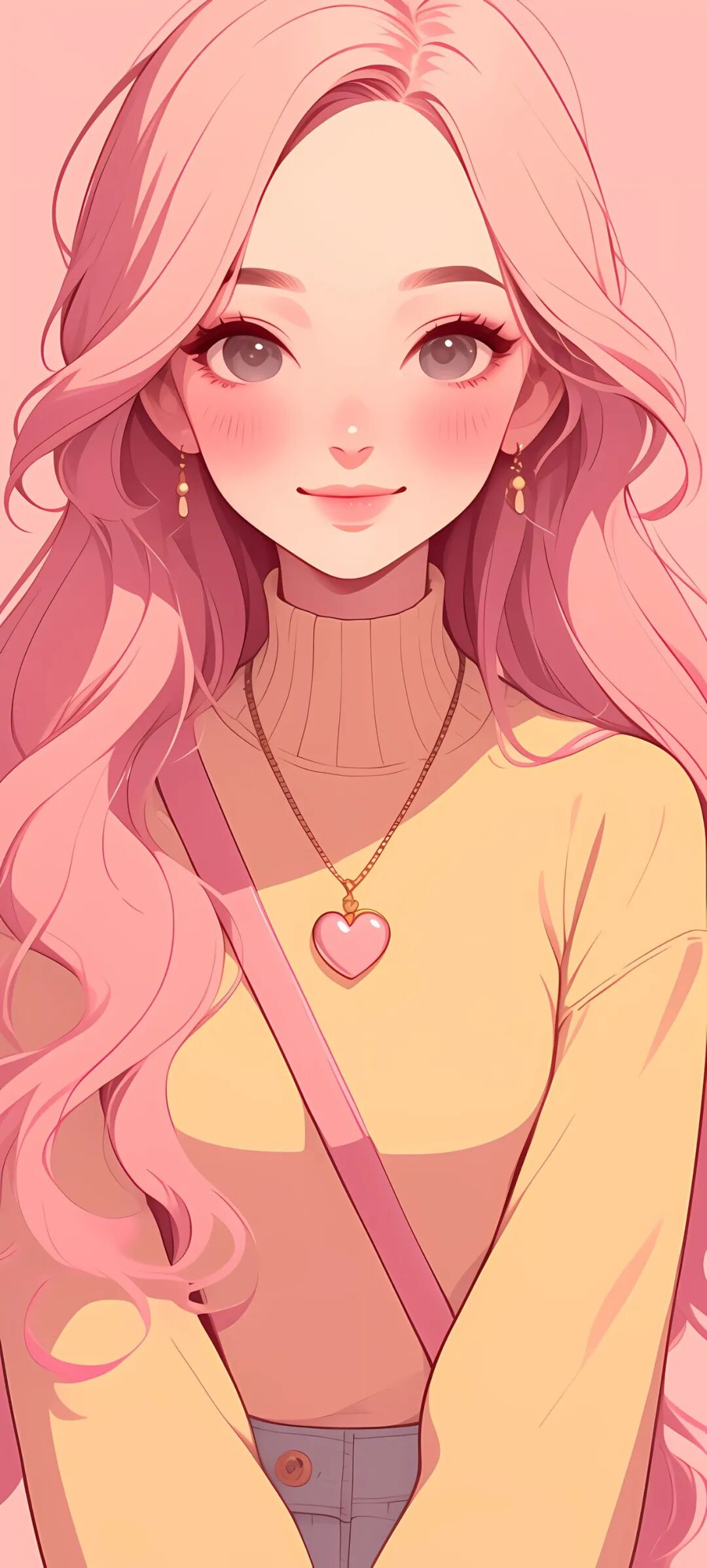 手机壁纸时尚潮流女孩插画壁纸高清版直接保存