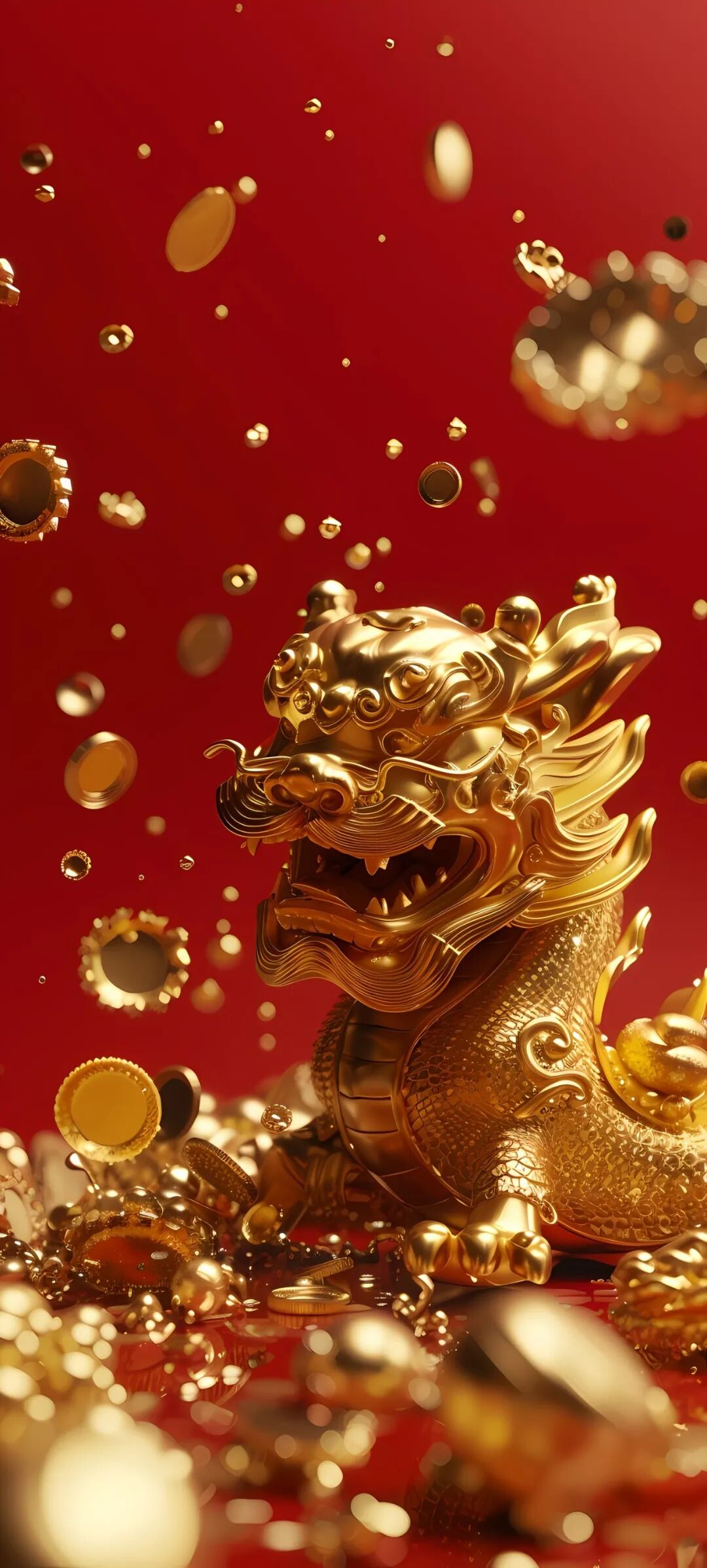 手机壁纸锦鲤游曳水中天传递吉祥与平安