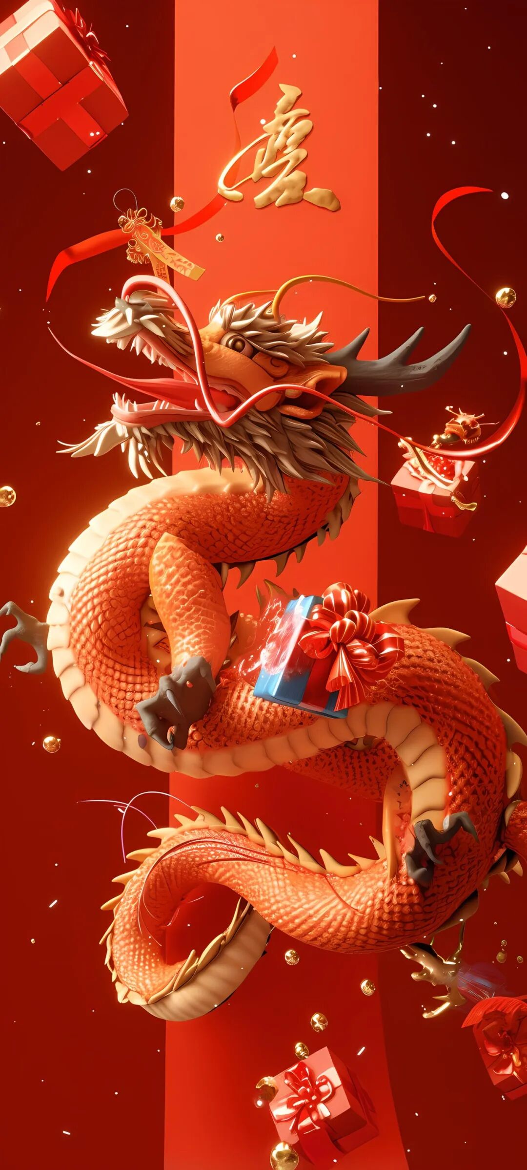 手机壁纸锦鲤游曳水中天传递吉祥与平安