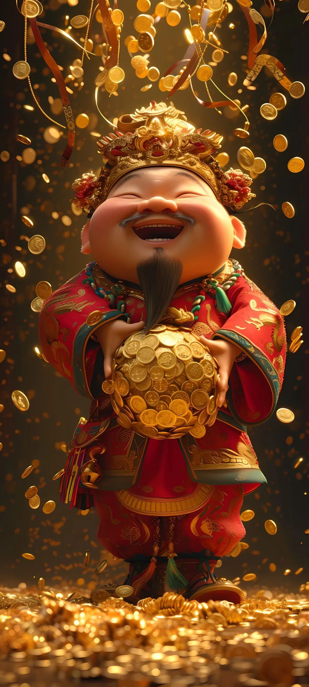 摇着招财猫或是微笑着的财神爷,这些充满正能量的图像不仅能够美化你