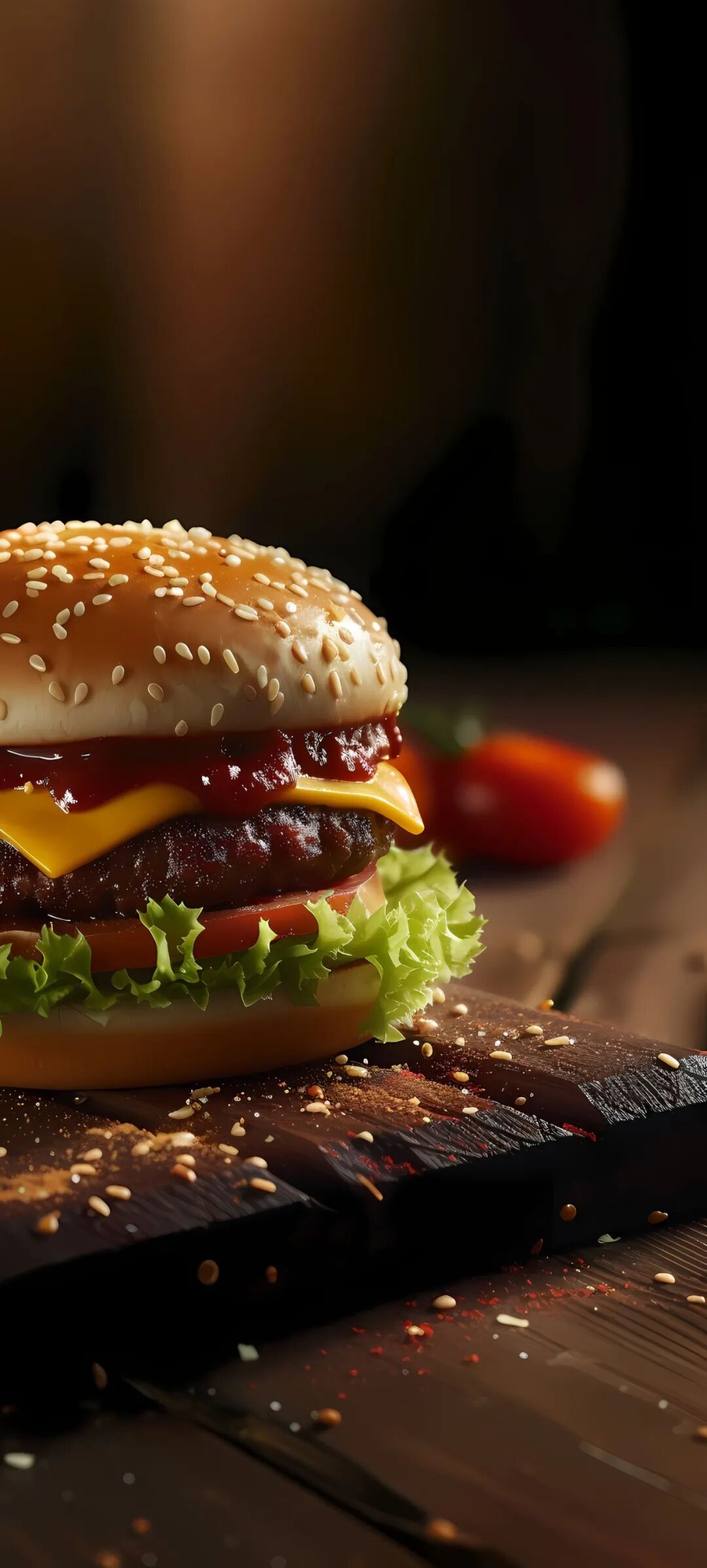 手机壁纸美味无法阻挡的汉堡炸鸡壁纸图片赶紧收藏