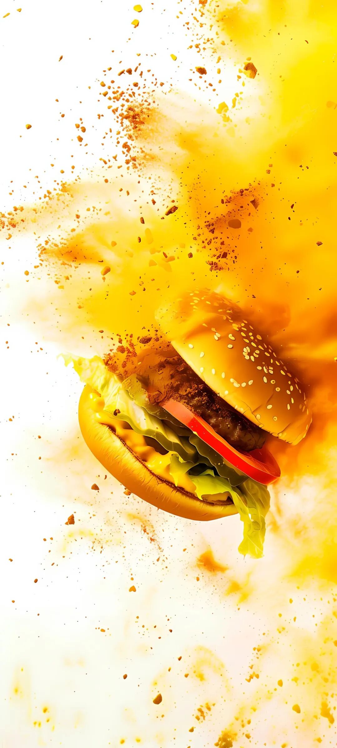 手机壁纸美味无法阻挡的汉堡炸鸡壁纸图片赶紧收藏
