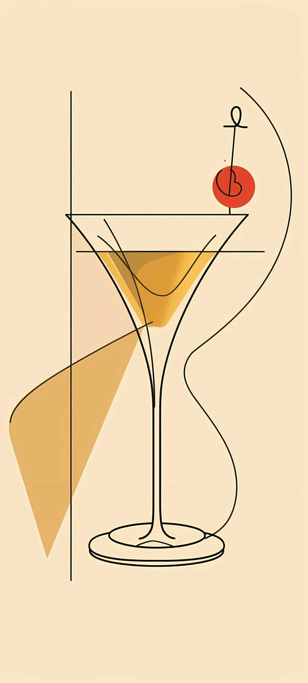 手机壁纸抽象线条鸡尾酒壁纸图片免费分享