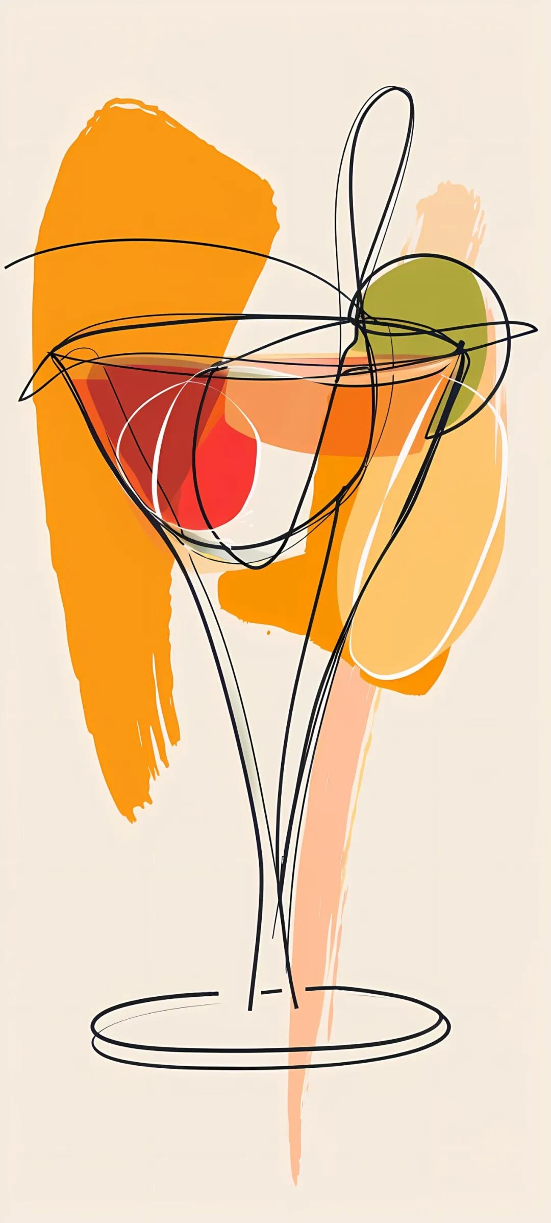 手机壁纸抽象线条鸡尾酒壁纸图片免费分享