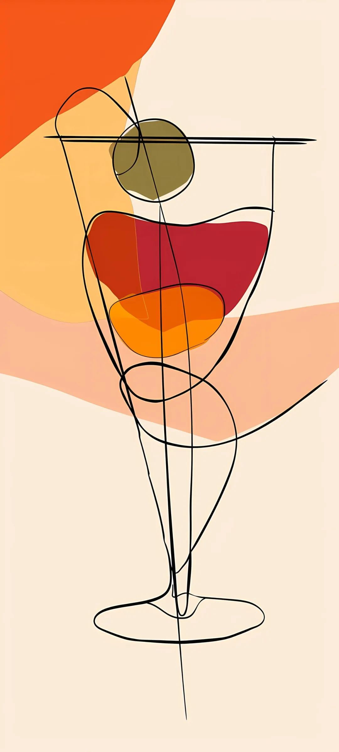 手机壁纸抽象线条鸡尾酒壁纸图片免费分享
