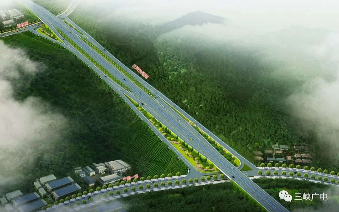 全长约28公里三峡大道上又新增一座菱形互通形式立交桥