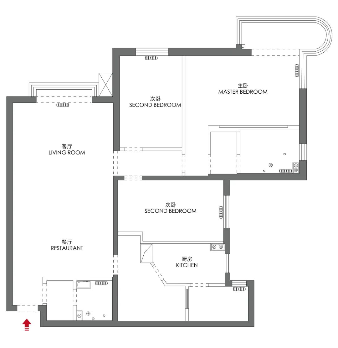 日式北歐混搭風格三居