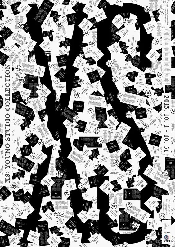 君给大家整理些黑白文字海报设计,动与静,疏与密,多样统一,黑白对比