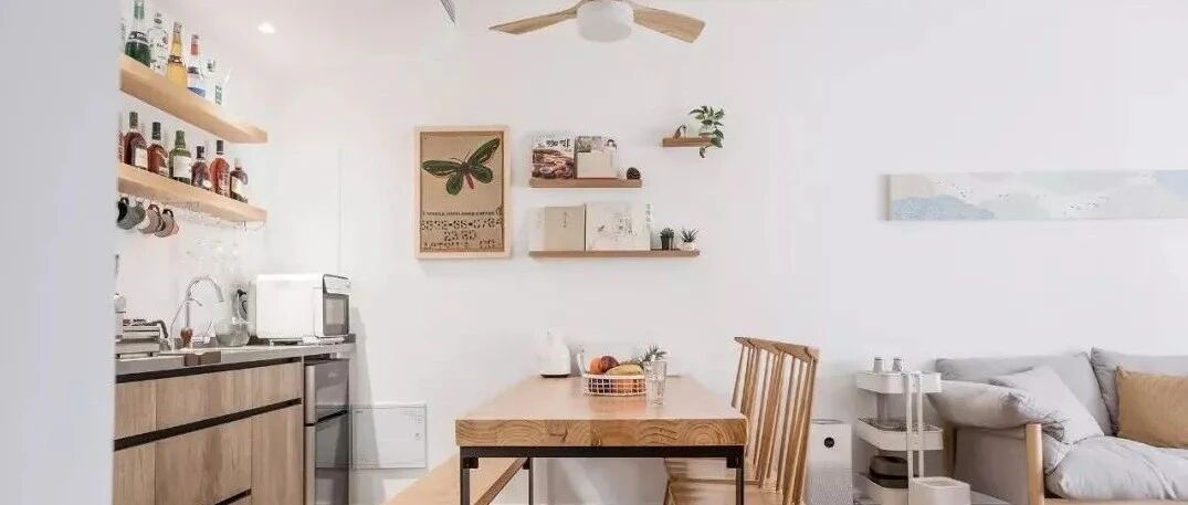 113㎡北欧风三房，木与白的结合，不算大的房子却给人一种宽敞、明亮的感觉