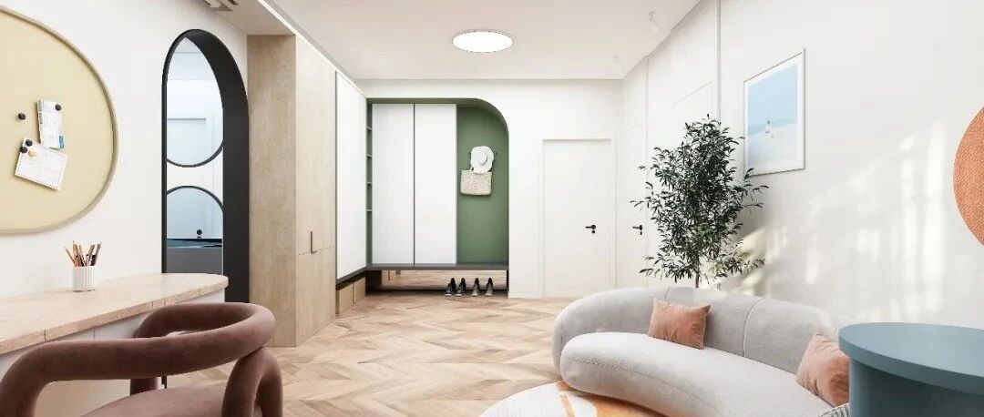 极简+淡雅的色彩，暖灰绿的运用，温柔且具有活力