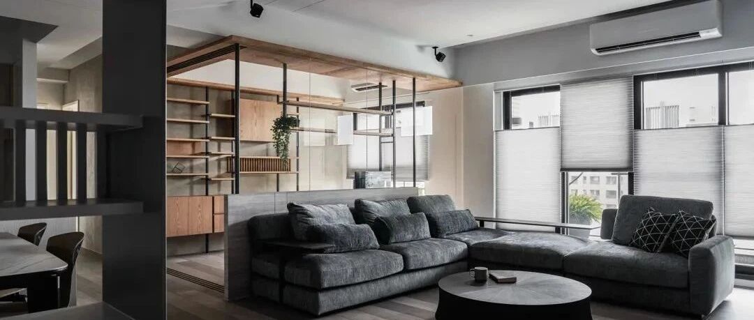 简单设计最大气！101平极简风，水泥灰+木质，做出时尚高端感