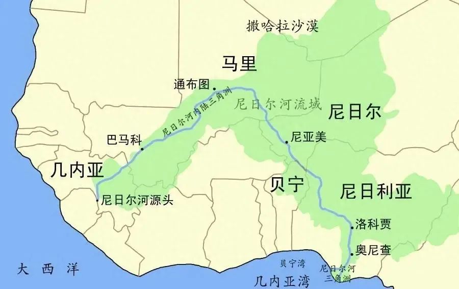 尼日尔河流域地图图片