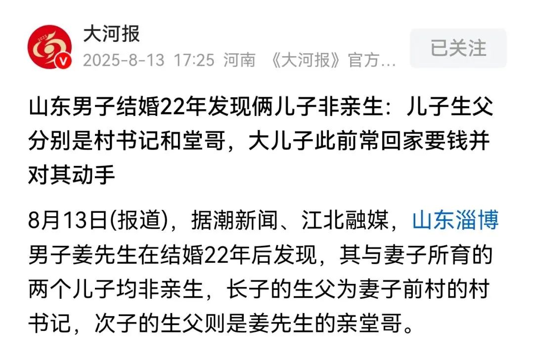 儿子痛打父亲曝露非亲生真相